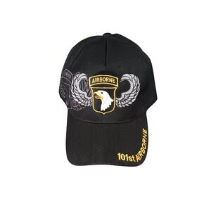 August Sportswear Inc Black 101st Airborne Embroidered Baseball Cap Men's